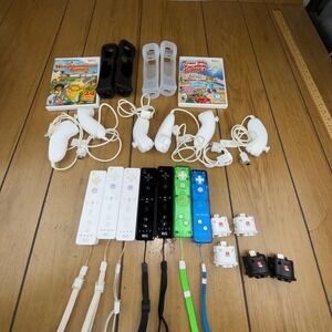 Nintendo Wii Remote Controllers Nunchuk Games Accessories Lot